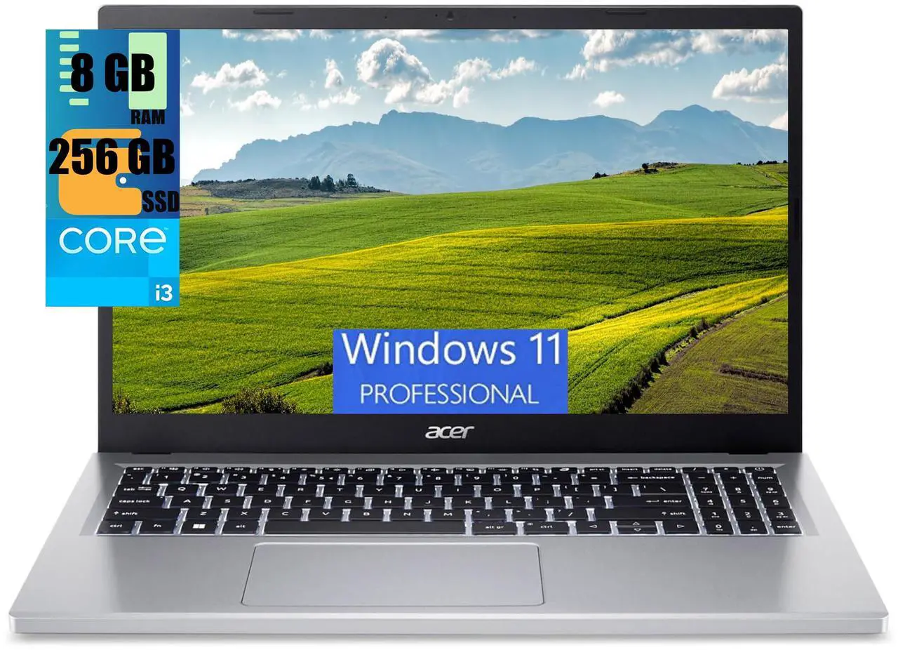 Main image of Acer Aspire Go 15 Slim Laptop, 15.6" Full HD Display, Intel Core i3-N305 8 Cores Processor, Intel UHD Graphics, 8GB  DDR4  256GB  PCIe SSD, Wi-Fi 6, Bluetooth 5.1, HDMI, Webcam, Windows 11 Pro