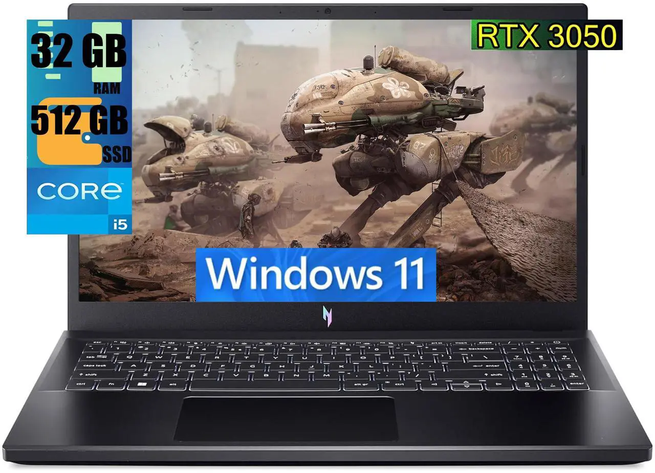 Main image of Acer Nitro V 15 Gaming Laptop, 15.6" FHD 144Hz Display, Intel Core i5-13420H 8 Cores Processor, NVIDIA GeForce RTX 3050 6GB GDDR6, 32GB DDR5  512GB PCIe SSD, WiFi 6 | Backlit KB, Windows 11