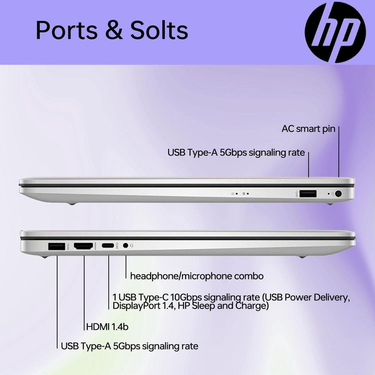 Alt view image 7 of 7 - HP 17 Laptop, 17.3" FHD Display, Intel Core i5-1334U 10 Cores Processor, Intel Iris Xe Graphics, 32GB DDR4  1TB PCIe SSD, Wi-Fi 6, Webcam, Backlit Keyboard, Windows 11 Pro