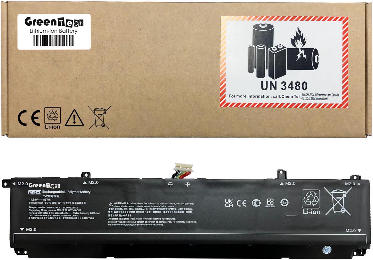 Main image of GREENTECH WK06XL BATTERY FOR HP OMEN 16 OMEN 17 VICTUS 16 11.58V 83WH M41711-005 HSTNN-OB2I M41640-AC1 WK06083XL-PL