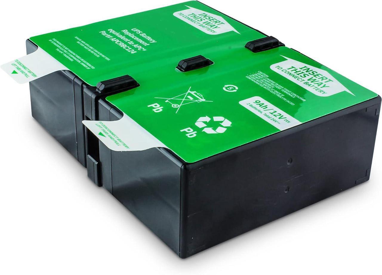 Main image of GREENTECH COMPATIBLE APCRBC124 SLA BATTERY FOR APC BR1300G BX1500G SMT750RM2U 24V 9AH REPLACES APCRBC124 RBC124 Battery Cartridge #124