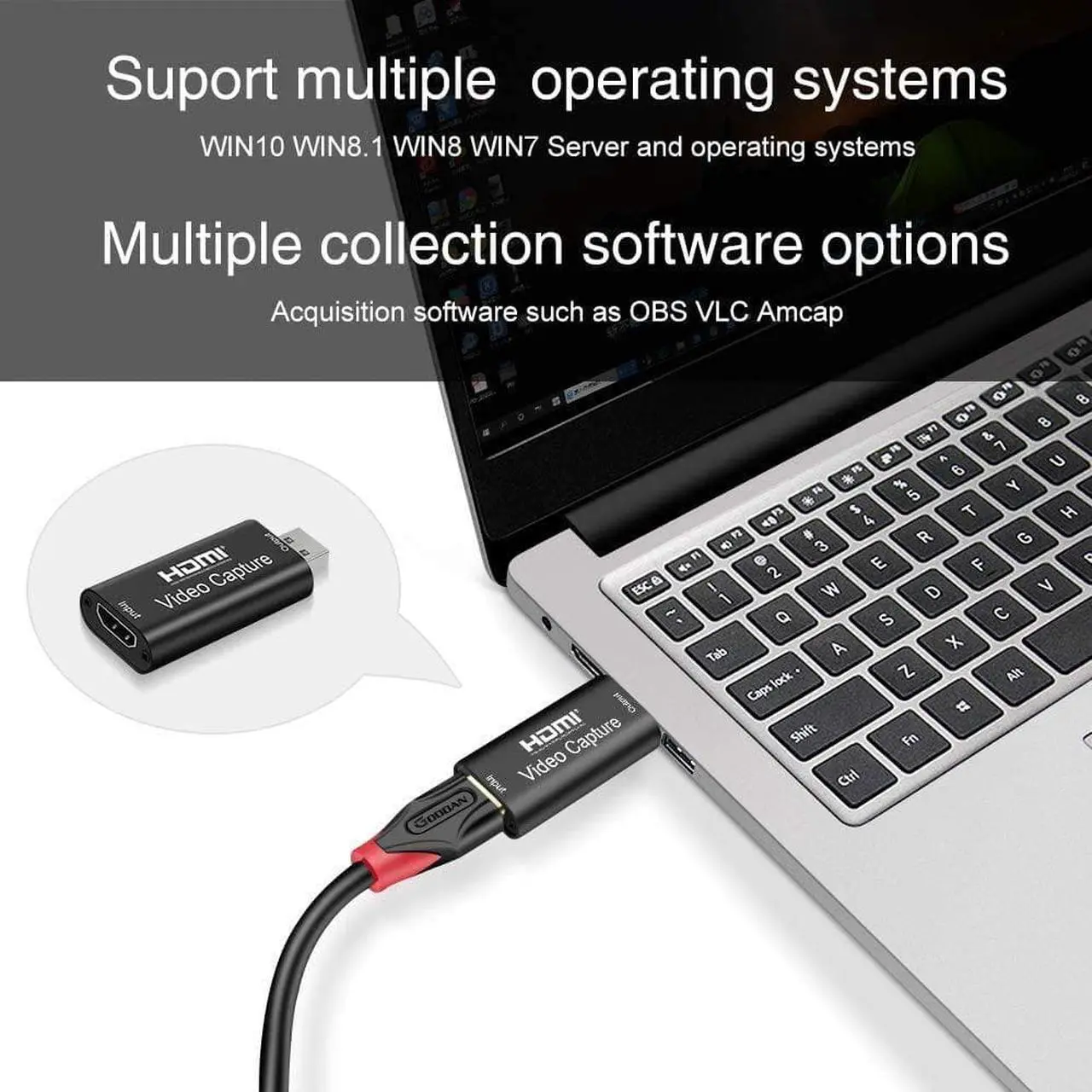 Alt view image 2 of 7 - HDMI USB Audio Video Capture Cards, HDMI to USB Game Capture Card,Full HD 1080P Recording, Easily Connect DSLR, Camcorder, or Action Cam to PC or Mac for High Definition Acquisition, Live Broadcasting