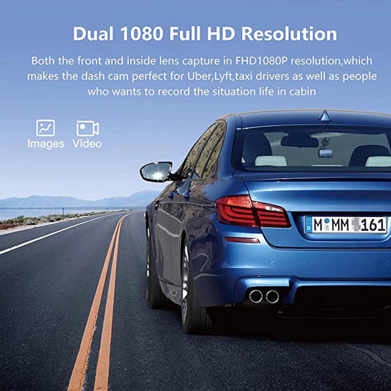 Alt view image 3 of 7 - MANOVELL Dual Dash Cam With IR Night Vision FHD 1080P Front and 1080P Inside Cabin Dash Camera Wide Angle Lens G-Sensor