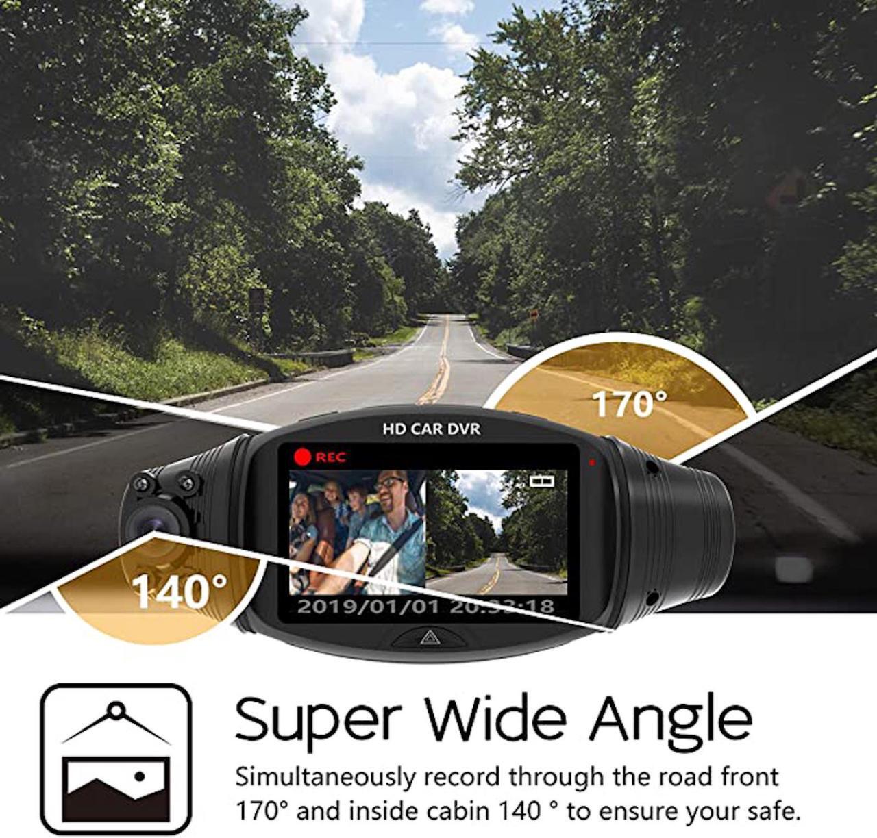 Alt view image 2 of 7 - MANOVELL Dual Dash Cam With IR Night Vision FHD 1080P Front and 1080P Inside Cabin Dash Camera Wide Angle Lens G-Sensor
