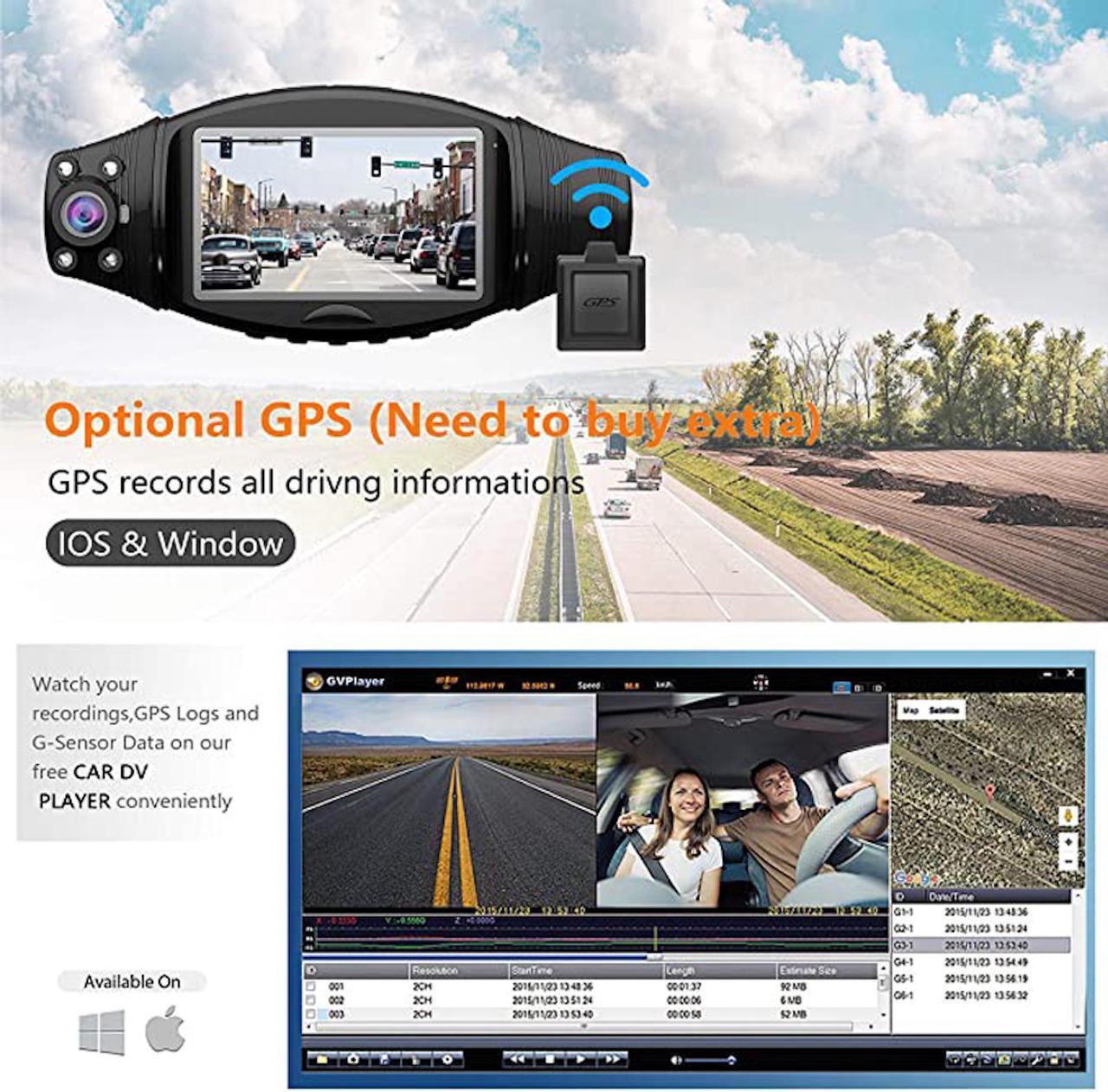 Alt view image 6 of 7 - MANOVELL Dual Dash Cam With IR Night Vision FHD 1080P Front and 1080P Inside Cabin Dash Camera Wide Angle Lens G-Sensor