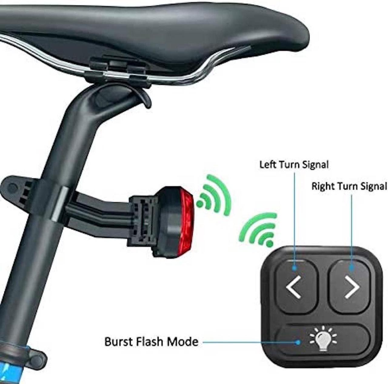 Alt view image 3 of 7 - MANOVELL Bike Tail Light with Turn Signals, Two Installation Methods Bright USB Rechargeable Automatic Bike Brake Light, Wireless Remote Control Waterproof Bicycle Rear Light fit Bicycle and Helmet