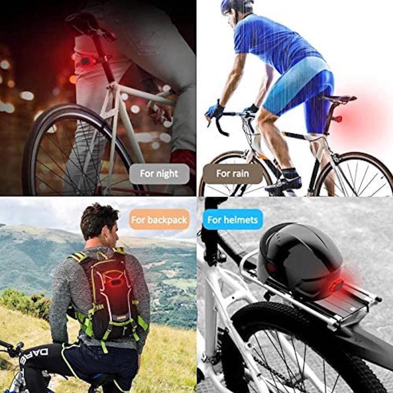 Alt view image 6 of 7 - MANOVELL Bike Tail Light with Turn Signals, Two Installation Methods Bright USB Rechargeable Automatic Bike Brake Light, Wireless Remote Control Waterproof Bicycle Rear Light fit Bicycle and Helmet