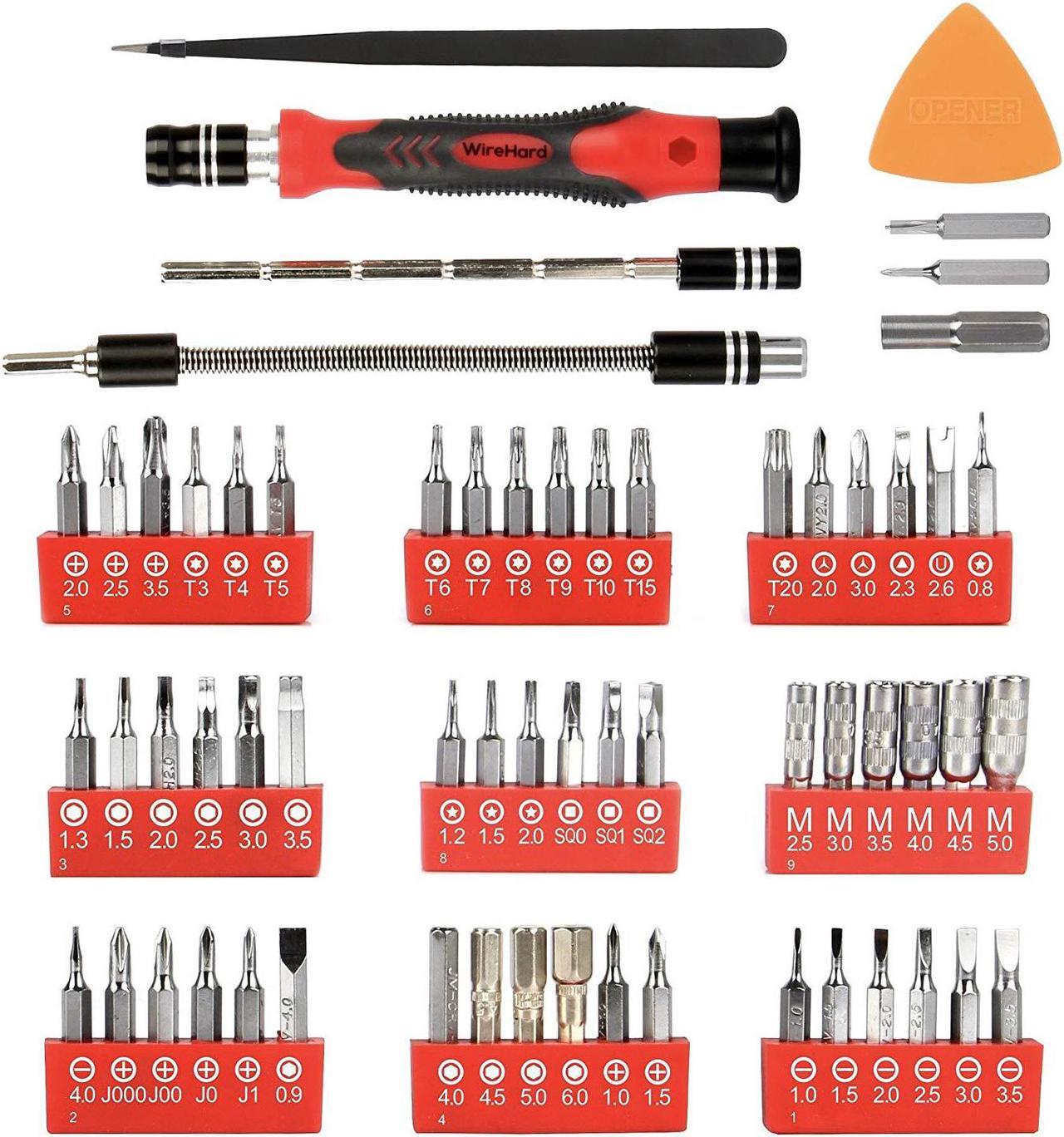 Alt view image 2 of 8 - WIREHARD 62 in 1 Precision Screwdriver Set Repair Tool Kit - Magnetic Steel Specialty Bits for All iPhone and Smartphone Models, MacBook, Desktop Laptop Computer, Xbox, PlayStation, Electronics, Toys - OEM