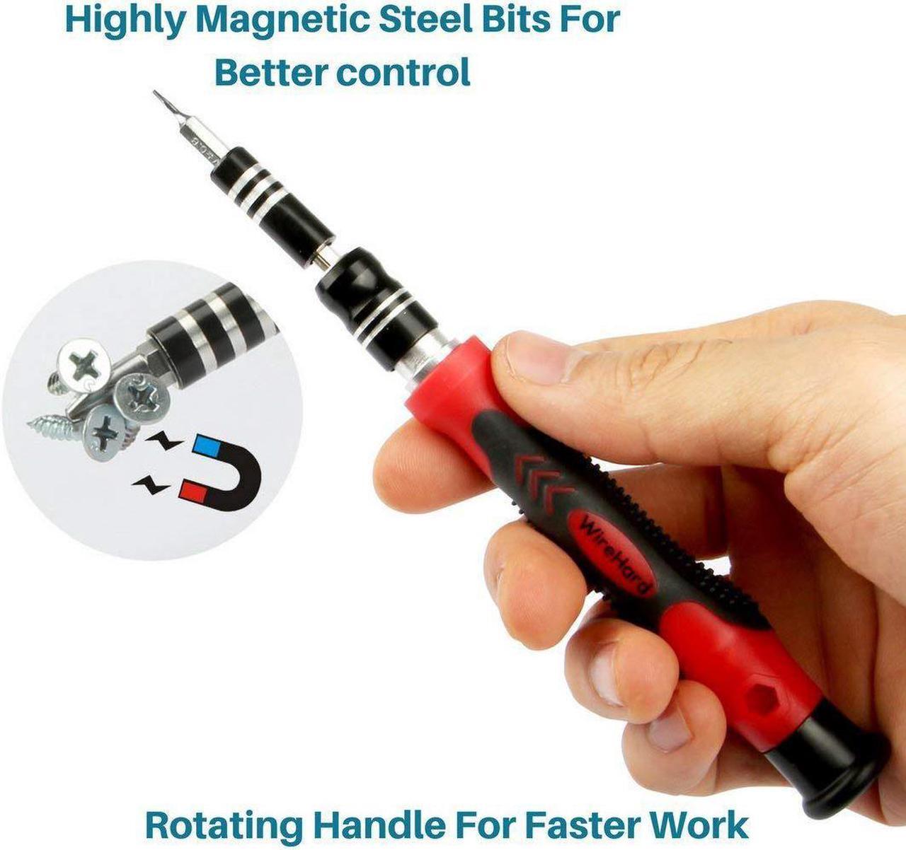 Alt view image 3 of 8 - WIREHARD 62 in 1 Precision Screwdriver Set Repair Tool Kit - Magnetic Steel Specialty Bits for All iPhone and Smartphone Models, MacBook, Desktop Laptop Computer, Xbox, PlayStation, Electronics, Toys - OEM
