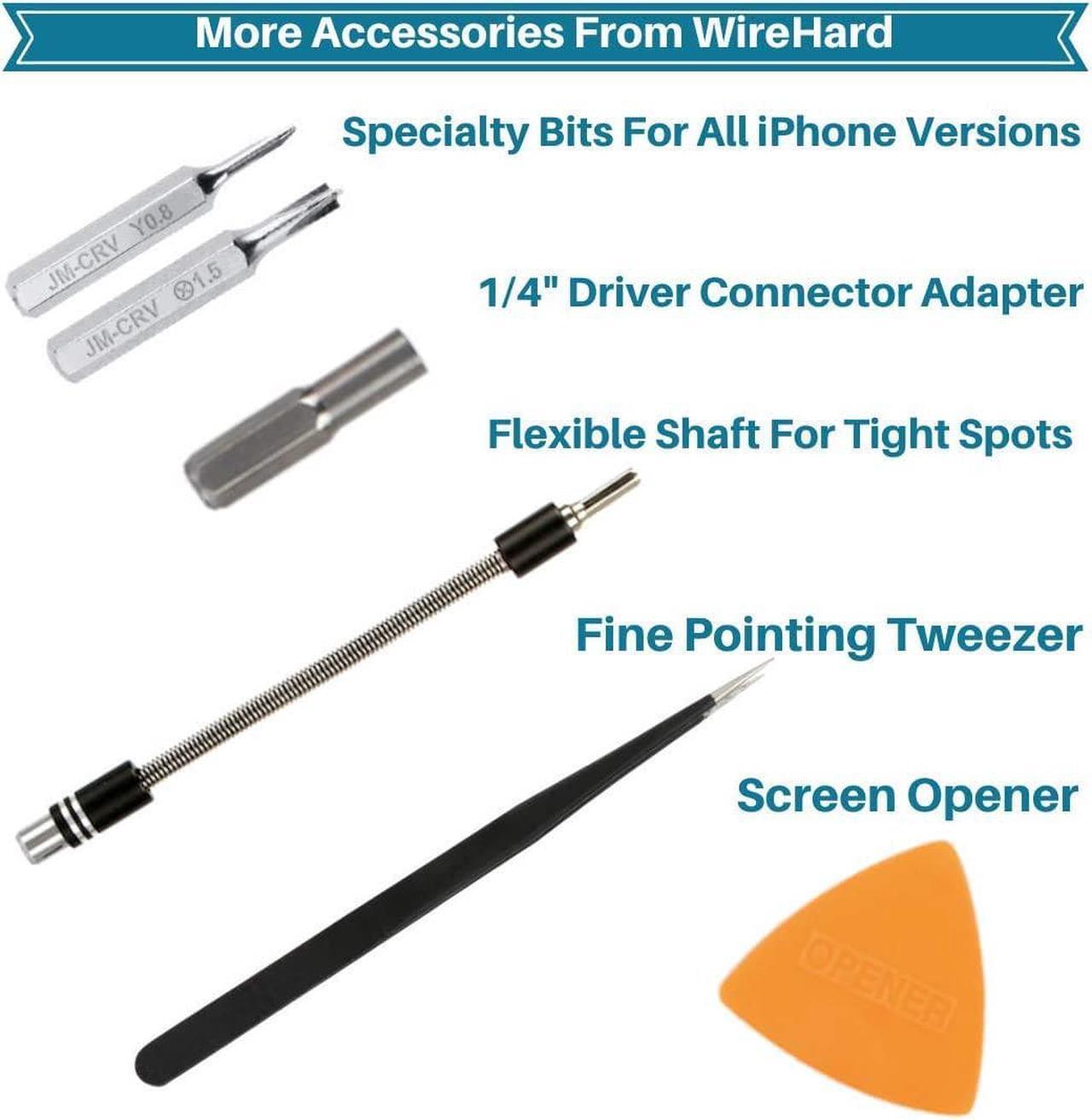 Alt view image 5 of 8 - WIREHARD 62 in 1 Precision Screwdriver Set Repair Tool Kit - Magnetic Steel Specialty Bits for All iPhone and Smartphone Models, MacBook, Desktop Laptop Computer, Xbox, PlayStation, Electronics, Toys - OEM