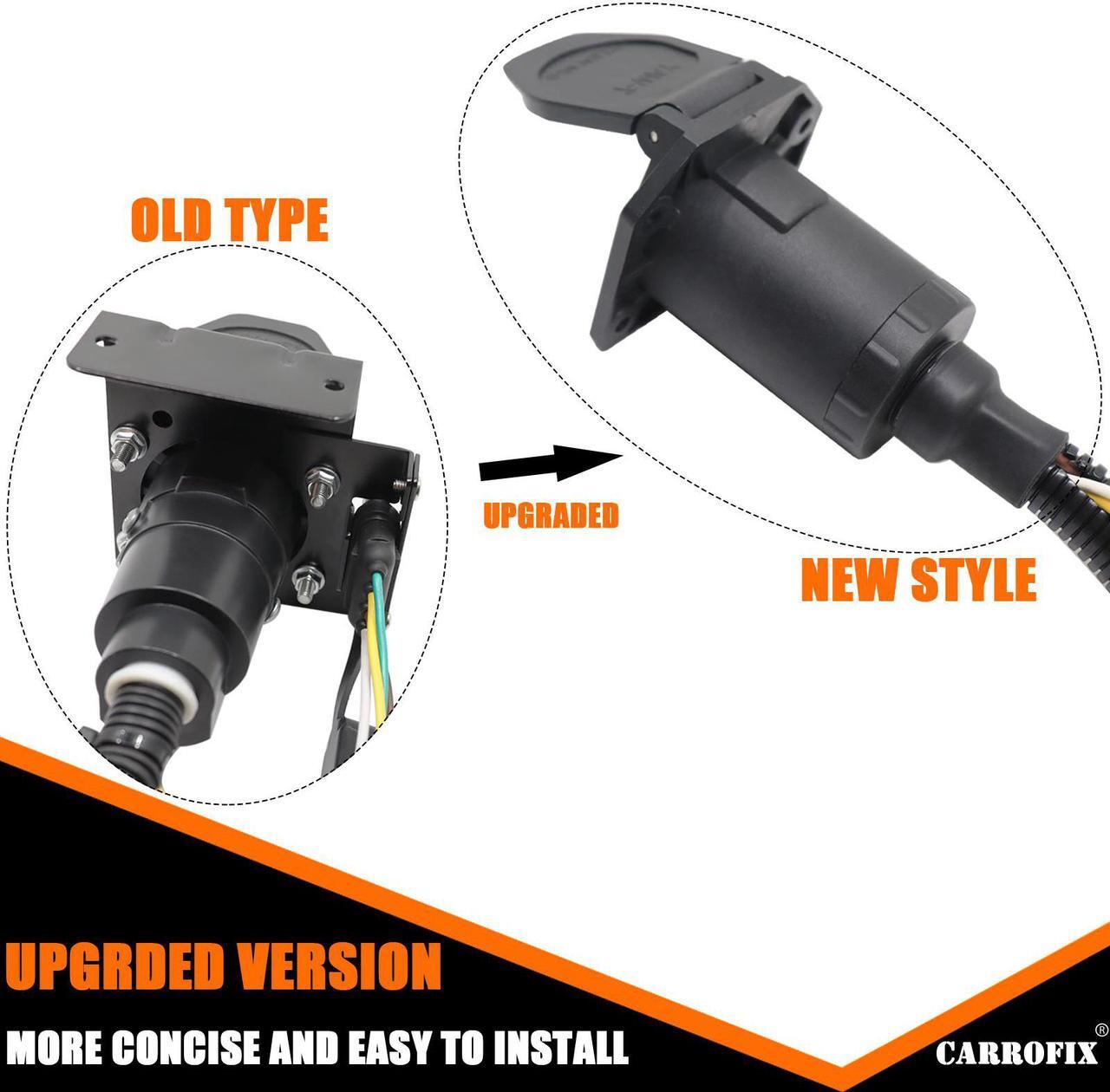 Alt view image 2 of 7 - CARROFIX Multi-Tow 4-Way to 7-Way RV Blade and 4-Way Flat Female Trailer Towing Connector