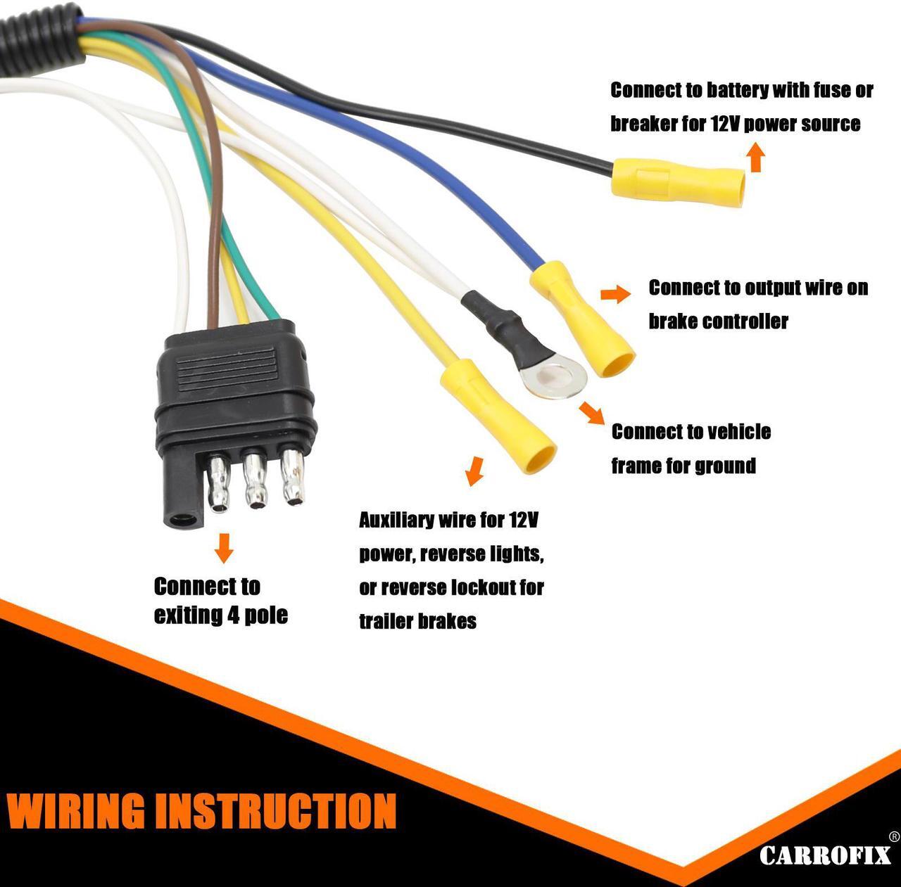 Alt view image 6 of 7 - CARROFIX Multi-Tow 4-Way to 7-Way RV Blade and 4-Way Flat Female Trailer Towing Connector