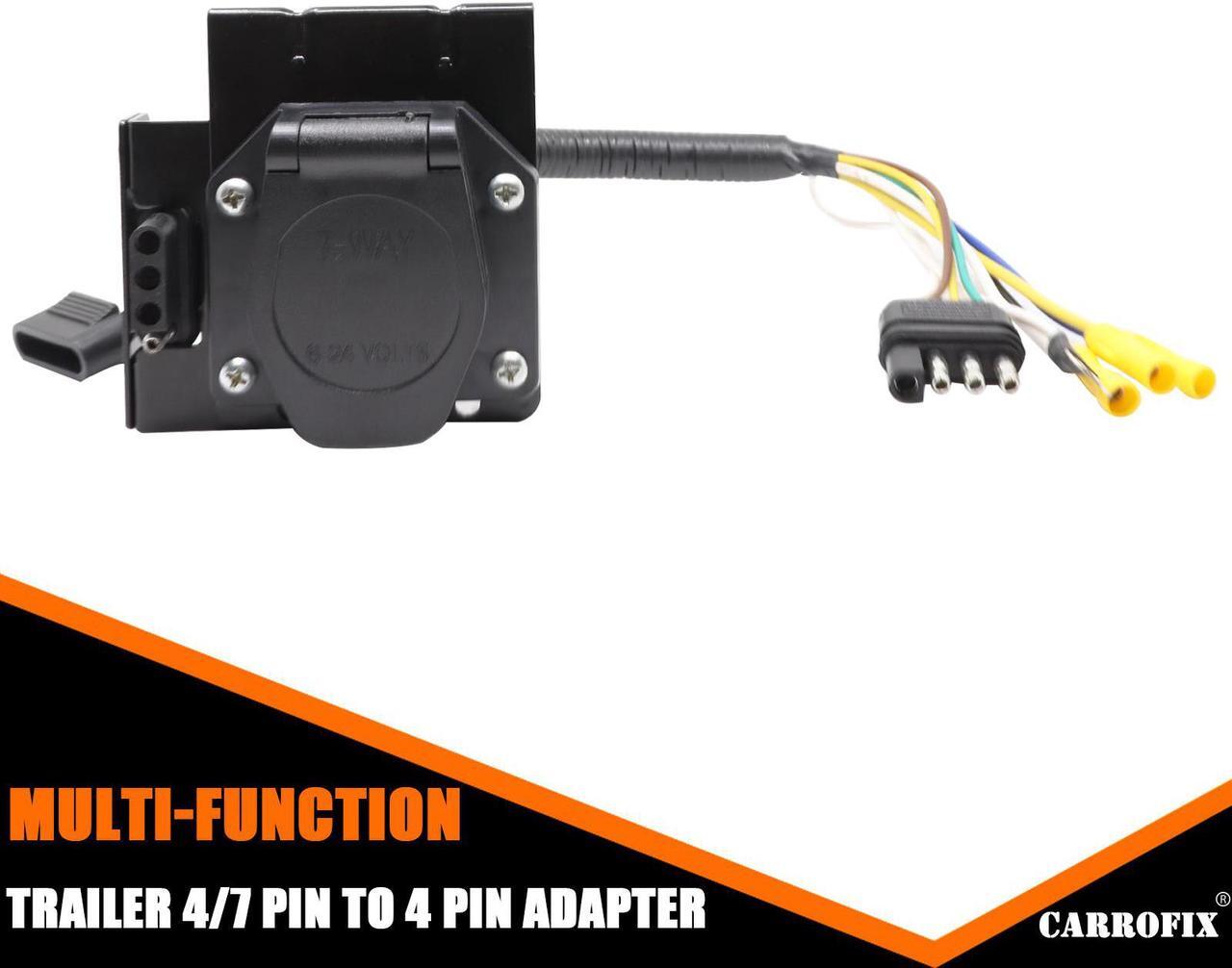 Alt view image 4 of 7 - CARROFIX Multi-Tow 4-Way to 7-Way RV Blade and 4-Way Flat Female Trailer Towing Connector