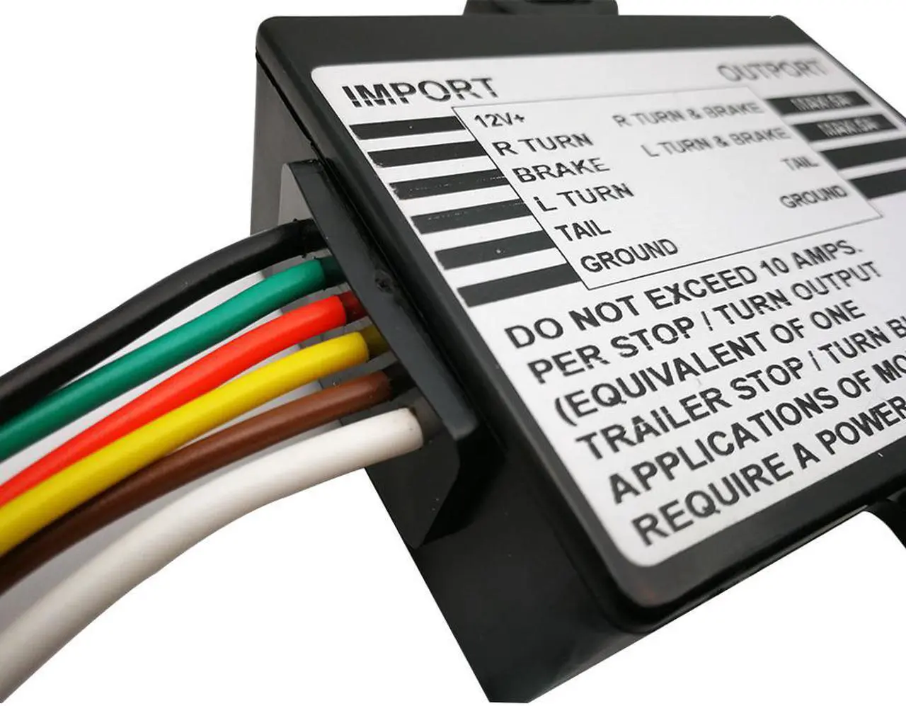 Alt view image 5 of 7 - CARROFIX Powered 3-to-2-Wire Trailer Taillight Converter with 60" Wiring Harness - LED Compatible Trailer Converter