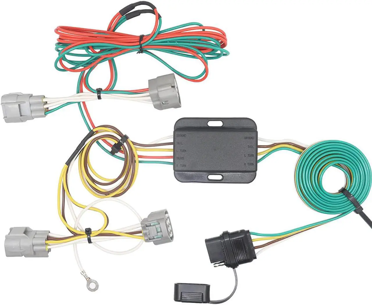 Main image of CARROFIX Vehicle-Side Custom Fit T-Connector Wiring Harness Kit with 4 Pin Flat Trailer Connector for Toyota Tacoma