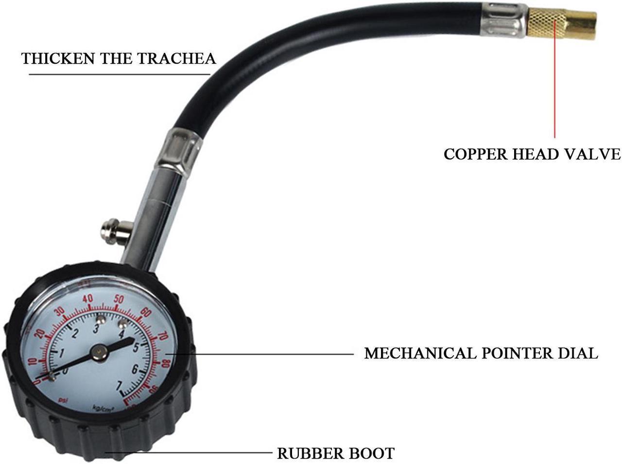 Alt view image 5 of 7 - CARROFIX Tire Pressure Gauge (0-100 PSI) Heavy Duty Mechanical Pointer Truck Car Tire air gauge
