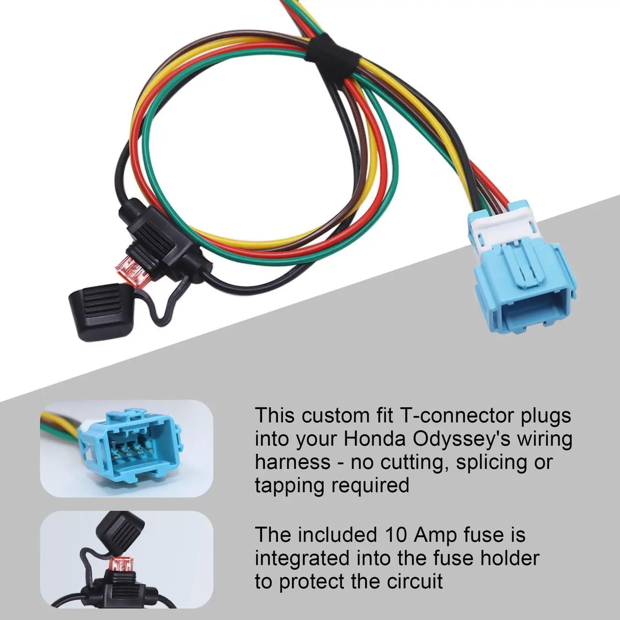 Alt view image 3 of 7 - CARROFIX Custom-Fit Vehicle Wiring Kit with 4 Way Flat Trailer Connector for 2018-2023 Honda Odyssey - Simple Plug-in Odyssey Hitch Wiring Harness