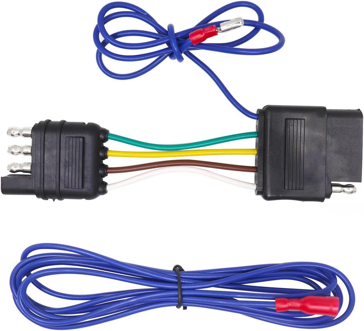Alt view image 6 of 6 - CARROFIX 4 Way Flat to 5 Way Flat Extension Harness - Trailer Wiring Adapter Connector
