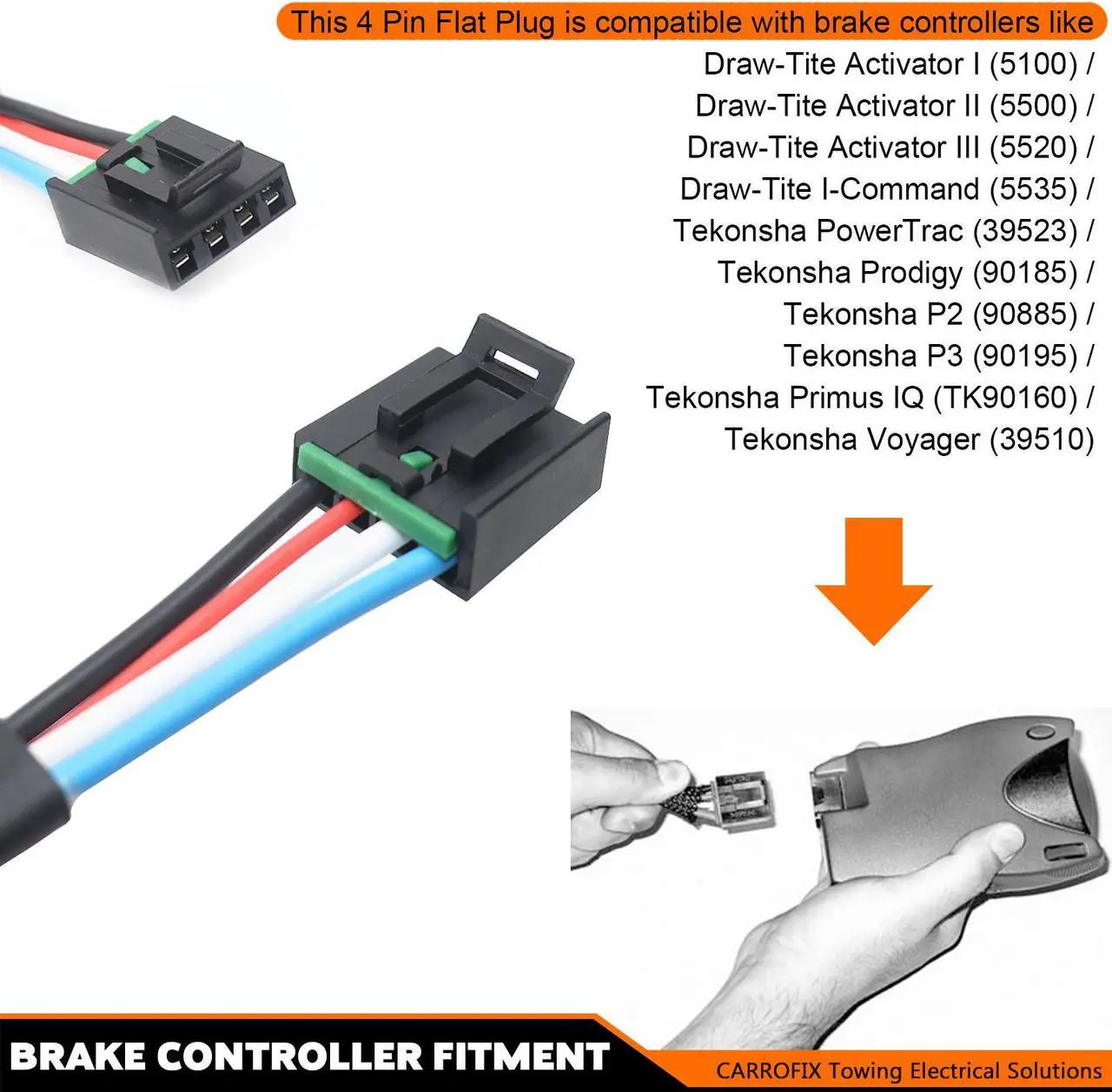 Alt view image 6 of 7 - CARROFIX Trailer Electric Brake Control Harness Plug-in Wiring Adapter, Compatible with 2015-2022 RAM 1500, 2500, 3500, 4500, 5500