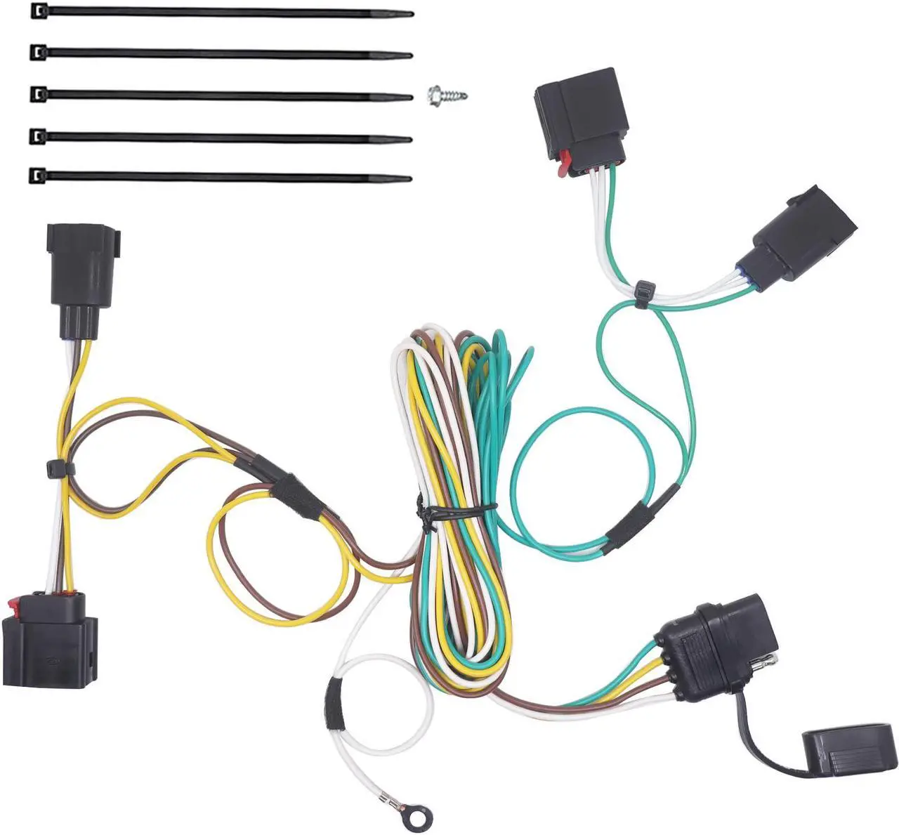 Main image of CARROFIX T-Connector Vehicle Custom Wiring Harness with 4-Way Flat Trailer Connector, Compatible with 2007 - 2013 Jeep Grand Cherokee