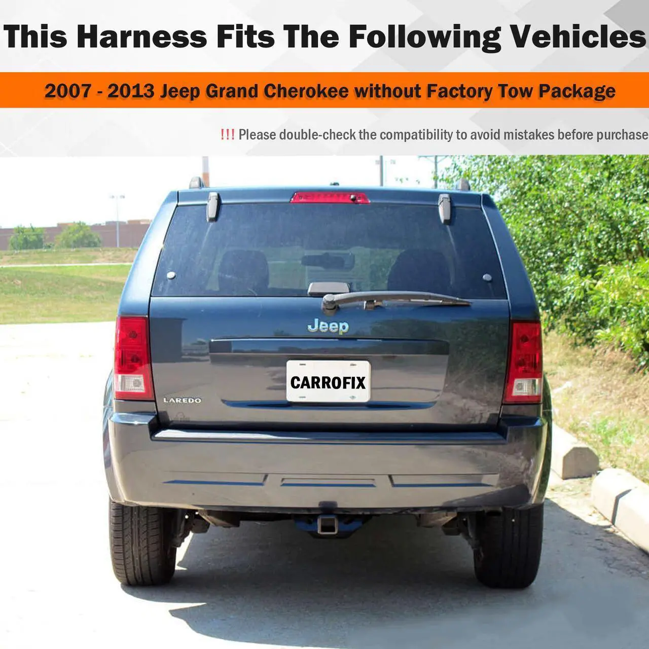 Alt view image 3 of 6 - CARROFIX T-Connector Vehicle Custom Wiring Harness with 4-Way Flat Trailer Connector, Compatible with 2007 - 2013 Jeep Grand Cherokee