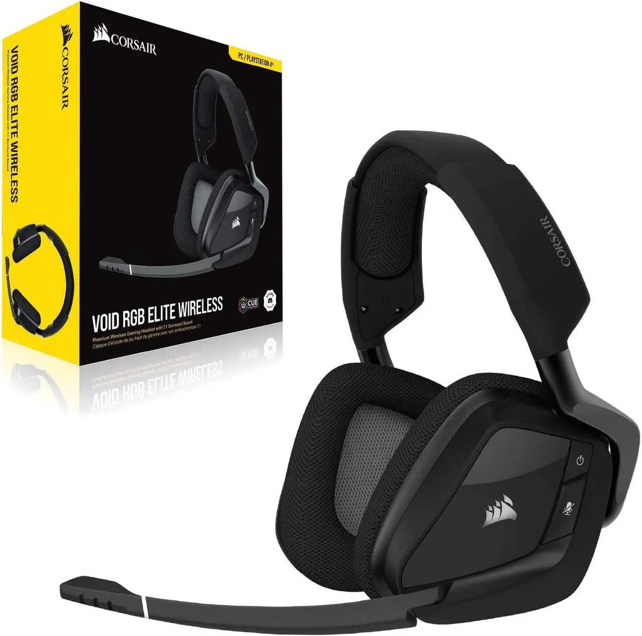 Alt view image 9 of 11 - Corsair Void RGB Elite USB Premium Gaming Headset with 7.1 Surround Sound, Carbon