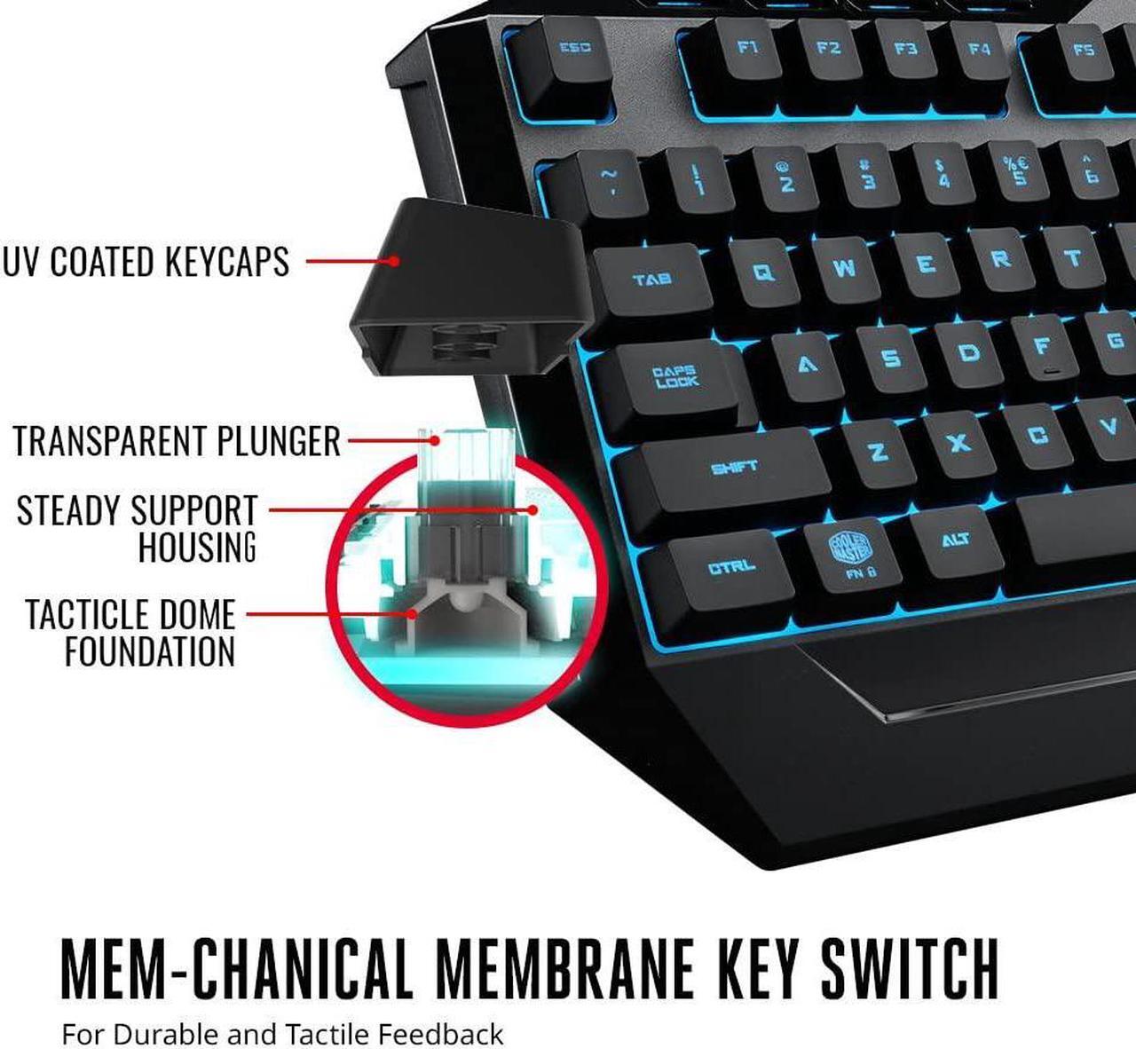 Alt view image 12 of 13 - Devastator 3 Gaming Combo with RGB Keyboard and Mouse Featuring Seven Different LED Color Options By Cooler Master