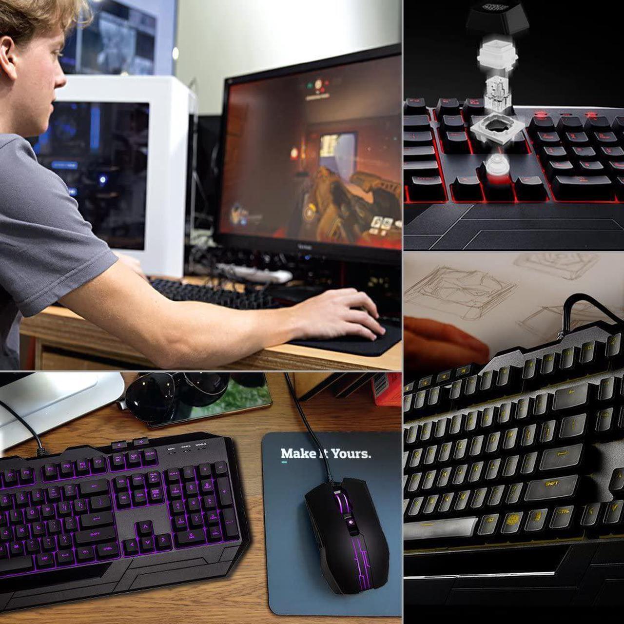 Alt view image 13 of 13 - Devastator 3 Gaming Combo with RGB Keyboard and Mouse Featuring Seven Different LED Color Options By Cooler Master