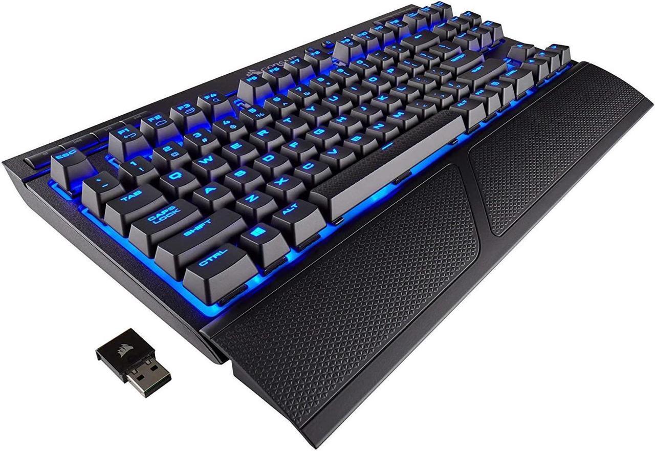 Alt view image 12 of 20 - Corsair K63 Wireless Mechanical Gaming Keyboard, backlit Blue LED, Cherry MX Red - Quiet & Linear