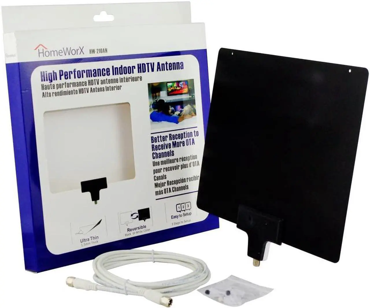 Alt view image 9 of 12 - Mediasonic HomeWorX HW210AN Ultra Thin Indoor Digital HD TV antenna