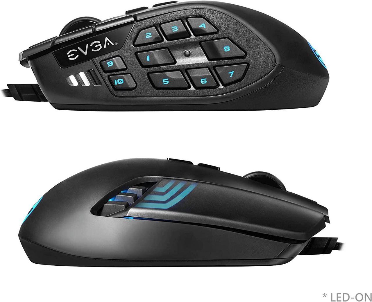 Alt view image 17 of 19 - EVGA X15 MMO Gaming Mouse, 8k, Wired, Black, Customizable, 16,000 DPI, 5 Profiles, 20 Buttons, Ergonomic 904-W1-15BK-KR
