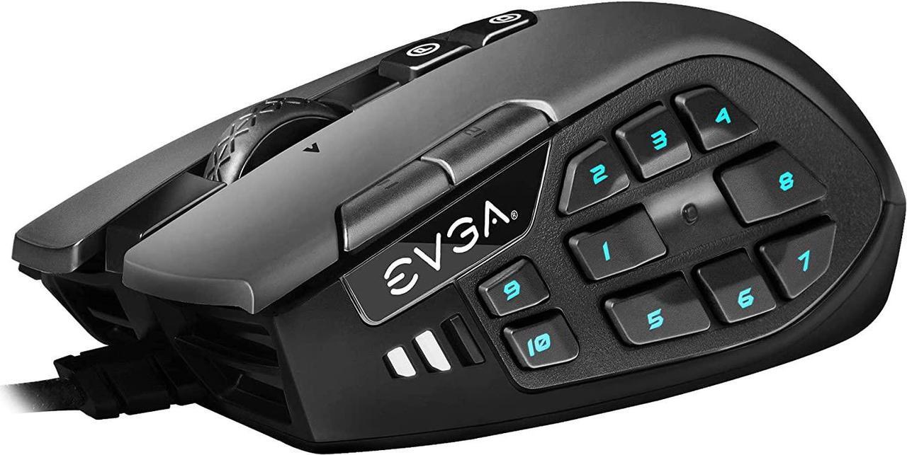 Alt view image 15 of 19 - EVGA X15 MMO Gaming Mouse, 8k, Wired, Black, Customizable, 16,000 DPI, 5 Profiles, 20 Buttons, Ergonomic 904-W1-15BK-KR