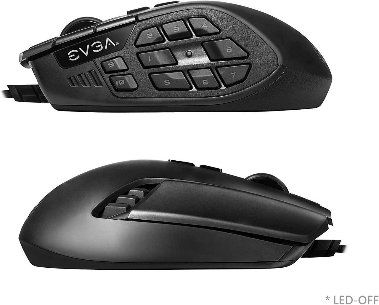 Alt view image 19 of 19 - EVGA X15 MMO Gaming Mouse, 8k, Wired, Black, Customizable, 16,000 DPI, 5 Profiles, 20 Buttons, Ergonomic 904-W1-15BK-KR