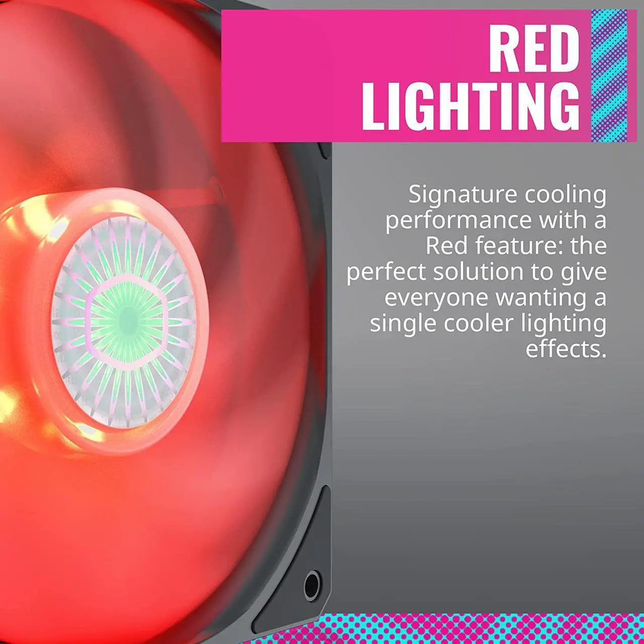 Alt view image 15 of 16 - Cooler Master SickleFlow 120 V2 Red Led Square Frame Fan with Air Balance Curve Blade Design, Sealed Bearing, PWM Control for Computer Case & Liquid Radiator