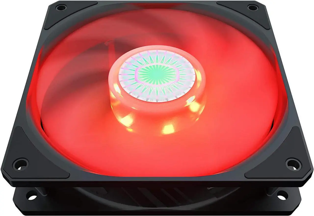Alt view image 13 of 16 - Cooler Master SickleFlow 120 V2 Red Led Square Frame Fan with Air Balance Curve Blade Design, Sealed Bearing, PWM Control for Computer Case & Liquid Radiator