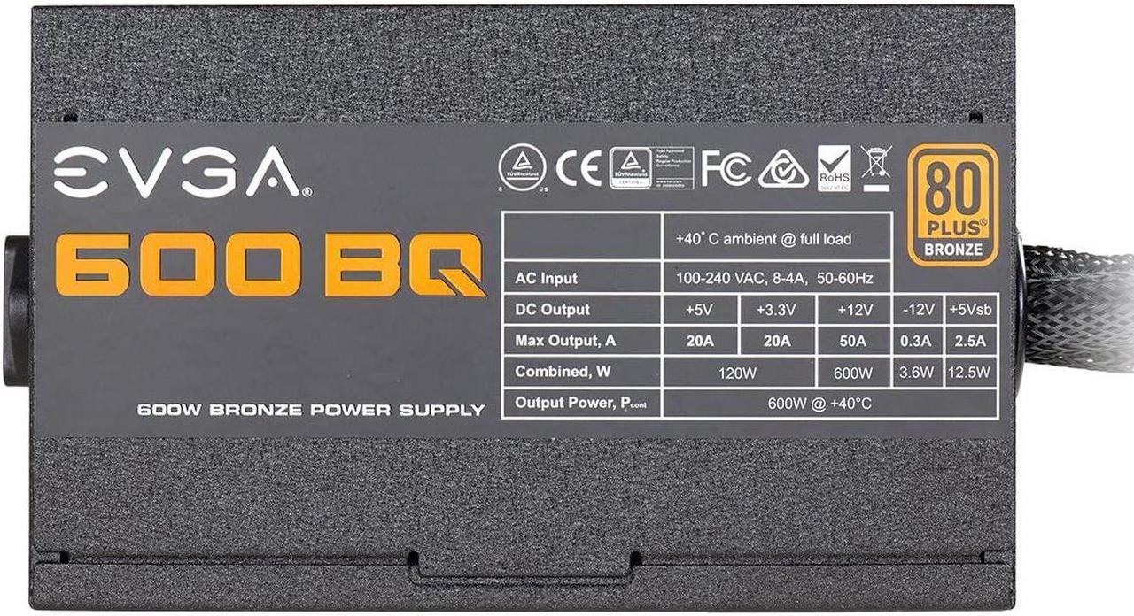 Alt view image 15 of 16 - EVGA 600 BQ 110-BQ-0600-K1 BQ 80 Plus Bronze Semi Modular 600W Power Supply