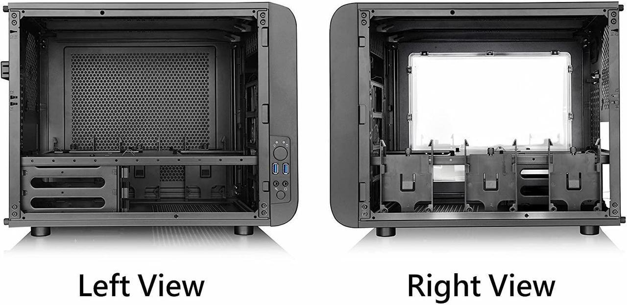 Alt view image 12 of 15 - Thermaltake Core V21 Black Extreme Micro ATX Cube Chassis CA-1D5-00S1WN-00