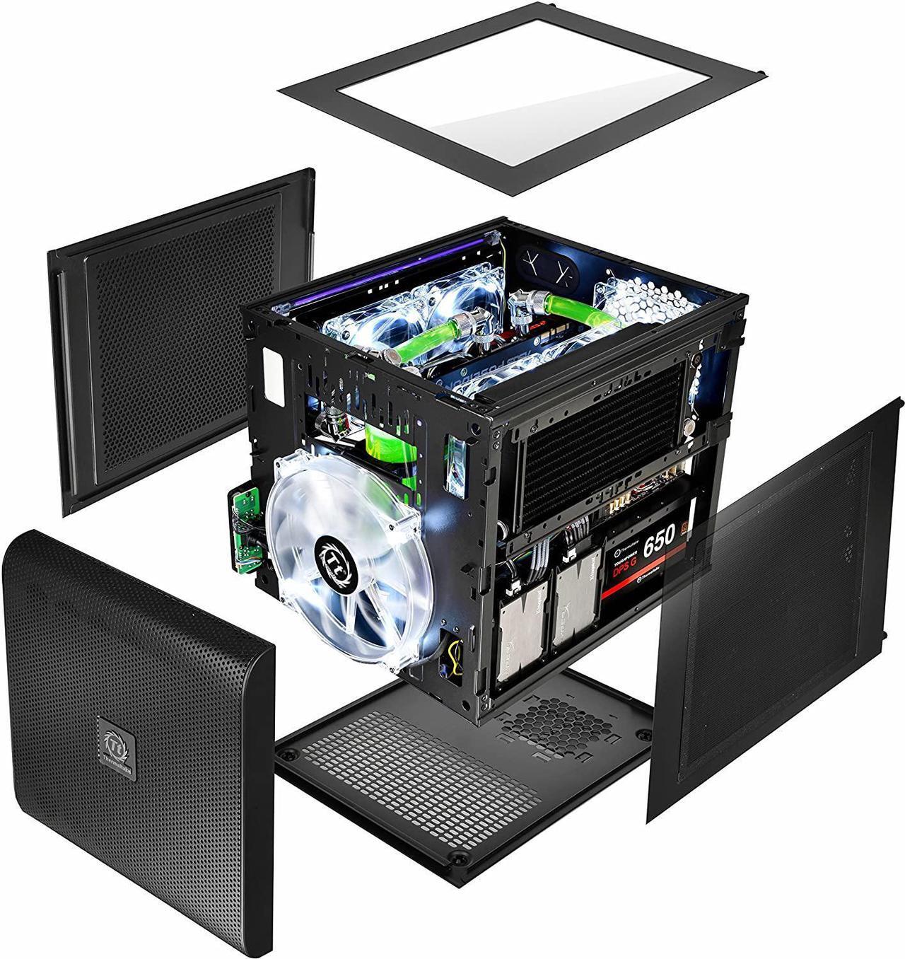 Alt view image 13 of 15 - Thermaltake Core V21 Black Extreme Micro ATX Cube Chassis CA-1D5-00S1WN-00