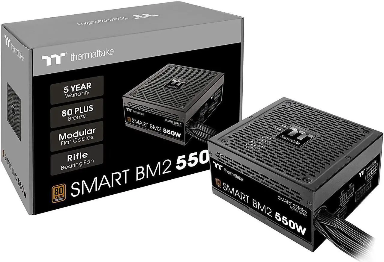 Alt view image 15 of 20 - Thermaltake Smart BM2 550W 80+ Bronze Intel Skylake’s C6/C7 States & ErP Ready 140mm Quiet Fan Japanese Capacitor Semi Modular Power Supply 5 Year Warranty, PS-SPD-0550MNFABU-1