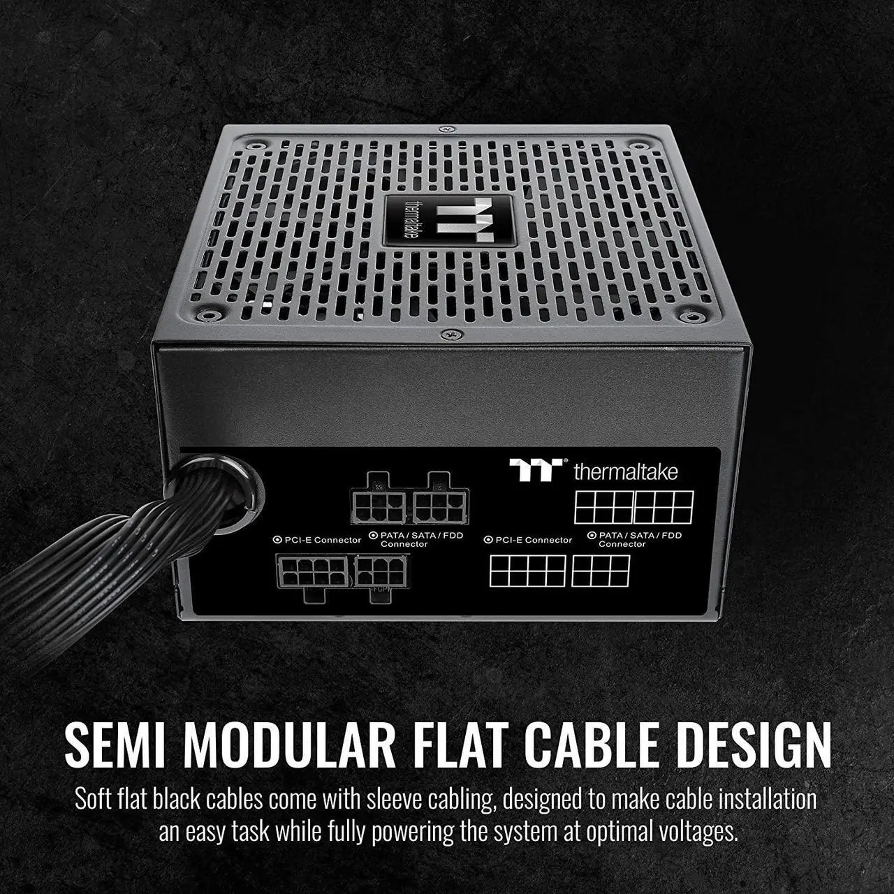 Alt view image 17 of 20 - Thermaltake Smart BM2 550W 80+ Bronze Intel Skylake’s C6/C7 States & ErP Ready 140mm Quiet Fan Japanese Capacitor Semi Modular Power Supply 5 Year Warranty, PS-SPD-0550MNFABU-1