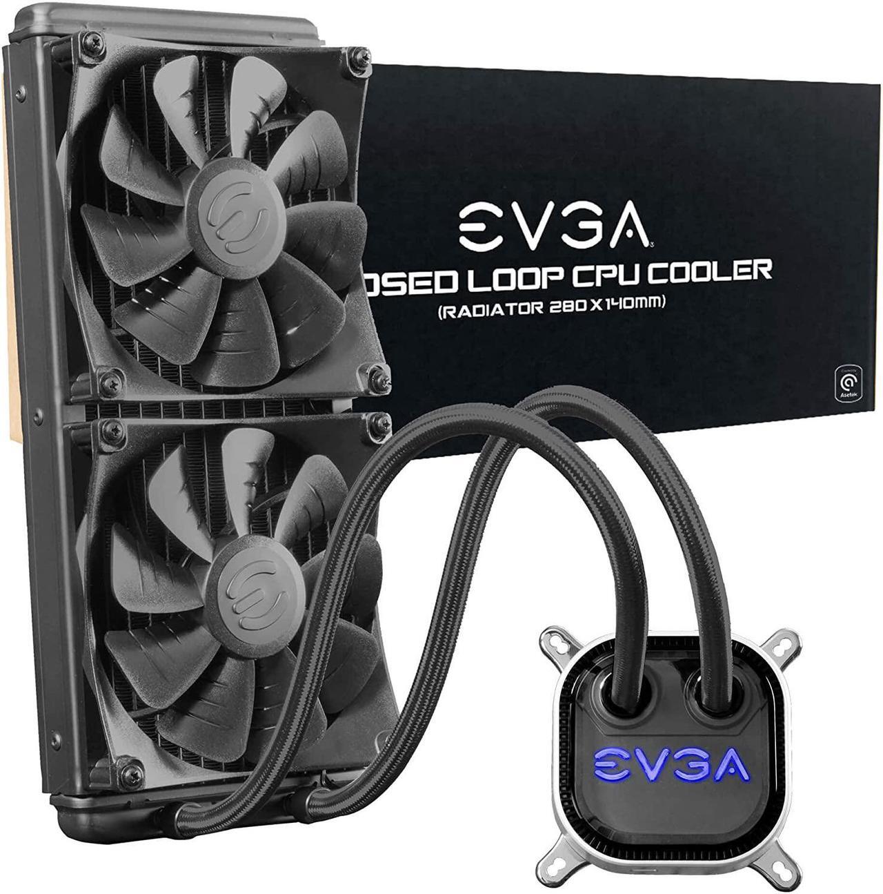 Alt view image 9 of 15 - EVGA CLC 280mm All-In-One RGB LED CPU Liquid Cooler, 2x FX13 140mm PWM Fans, Intel, AMD, 400-HY-CL28-V1 LGA 1700 Compatible