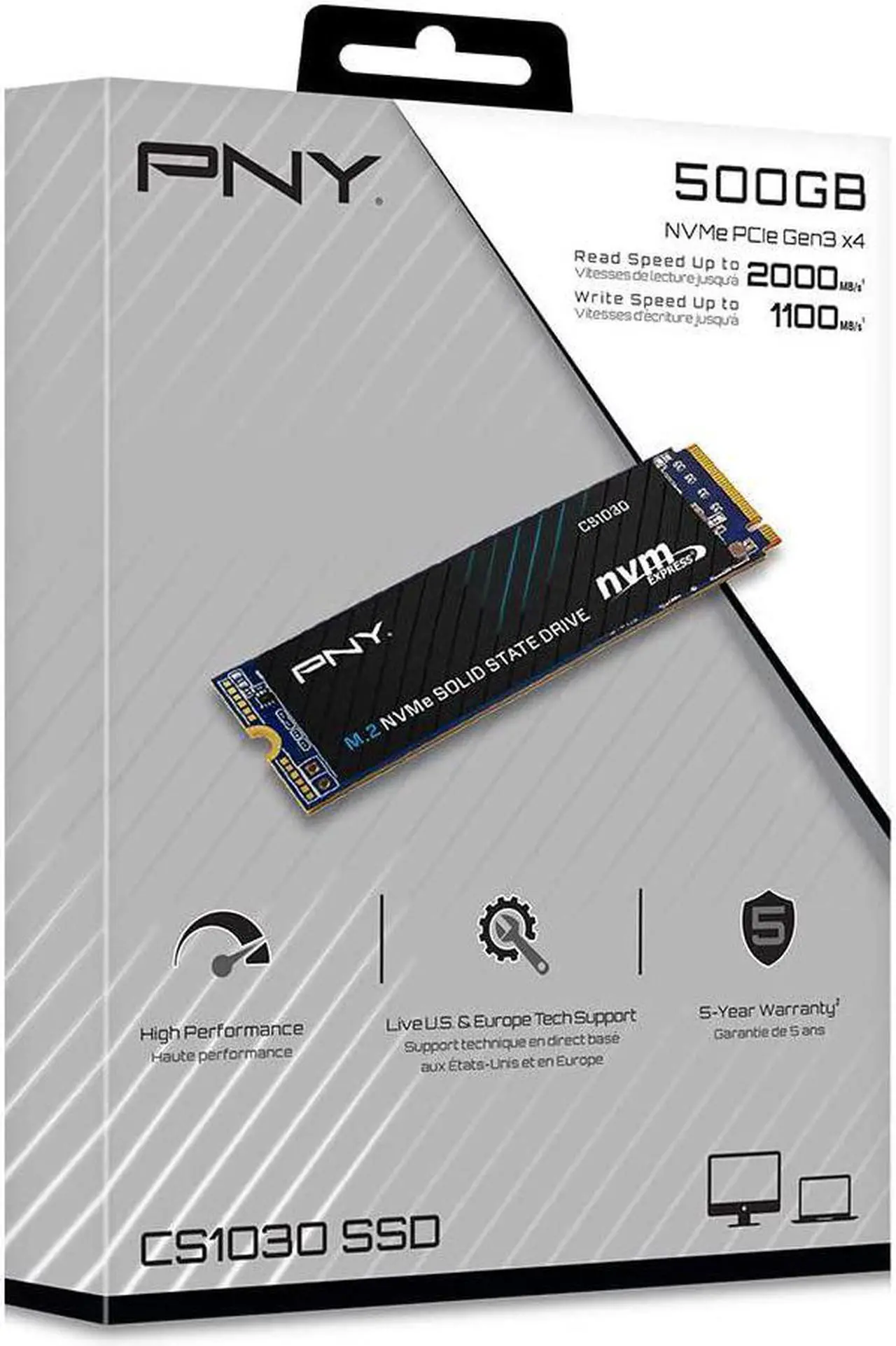 Alt view image 12 of 11 - PNY CS2130 M.2 2280 500GB PCI-Express 3.0 x4, NVMe 1.3 3D NAND Internal Solid State Drive (SSD) M280CS2130-500-RB
