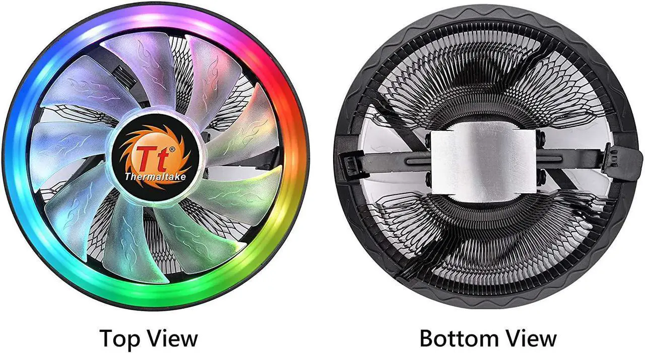 Alt view image 14 of 20 - Thermaltake UX100 5V Motherboard Sync High Airflow Hydraulic Bearing ARGB Lighting CPU Cooler