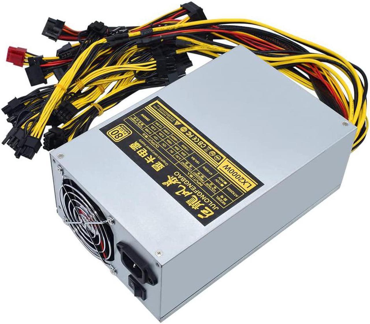 4U Double Fan PSU ATX 2000W 80% Efficiency Miner Power Supply Support 8 GPU for ETH BTC LTC Graphics Card Mining Machine