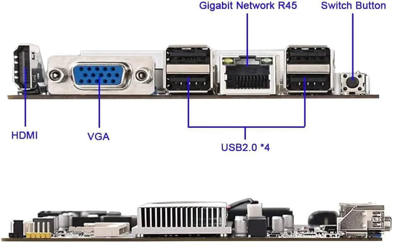 Alt view image 4 of 6 - Mining Motherboard BTC-S37 Comes with 8GB RAM DDR3 Memory and 128GB SSD Support 8 GPU VGA + HDMI 8XPCIE 16X Graph Card Gigabit Network RJ45 Port for BTC ETH Miner