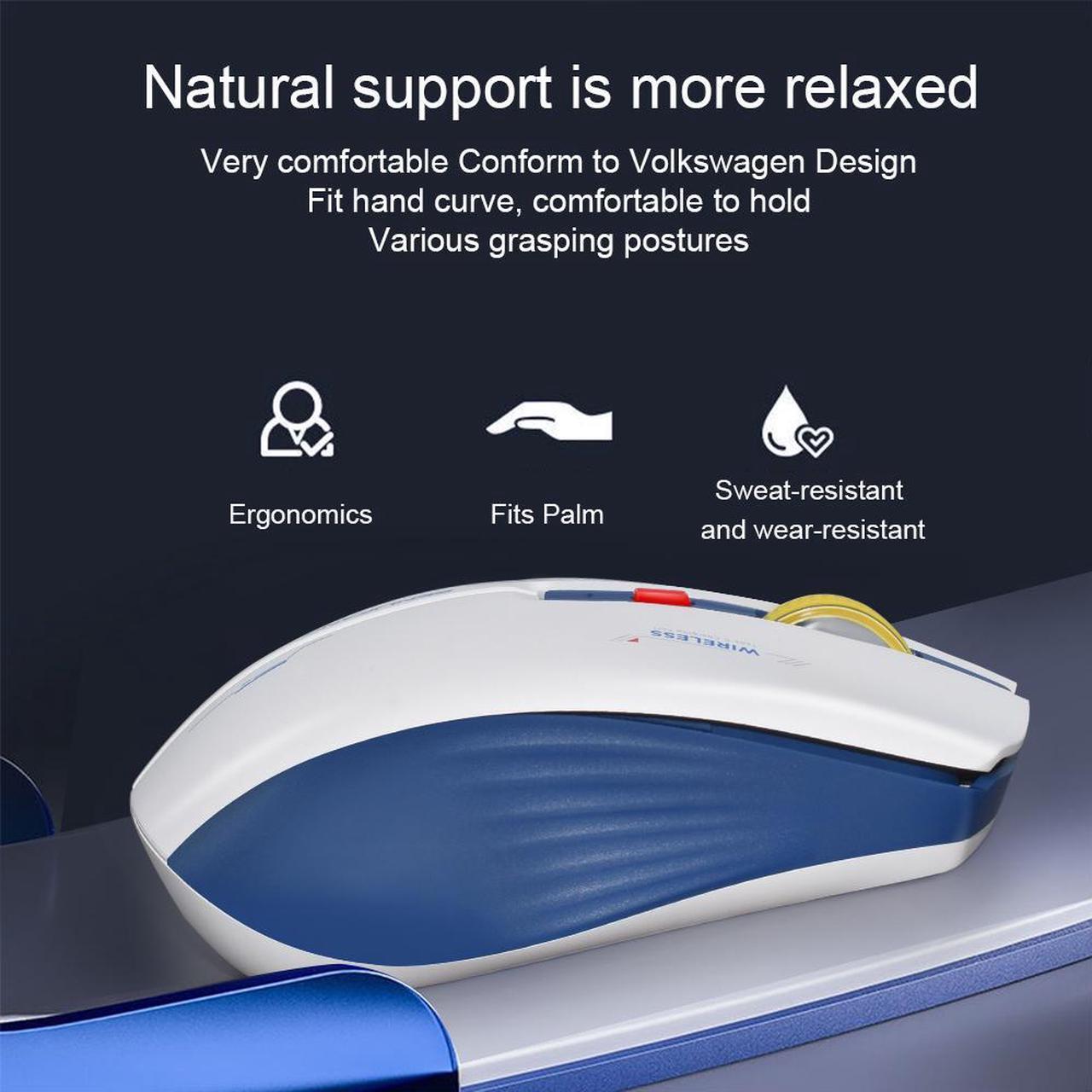 Alt view image 5 of 7 - Wireless 2.4G LED Backlit Mouse For Laptop Notebook Computer PC Rechargeable Ergonomic Slim Silent Mice Blue White