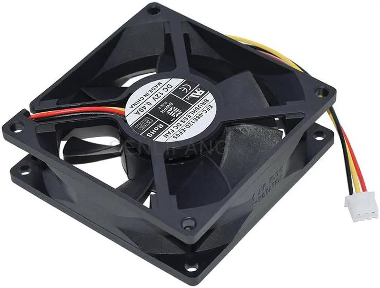 Alt view image 3 of 4 - New Applicable to EFC-08E12D-EF05 DC 12V 0.4A 80x80x25mm 3 Line Cooling Fan