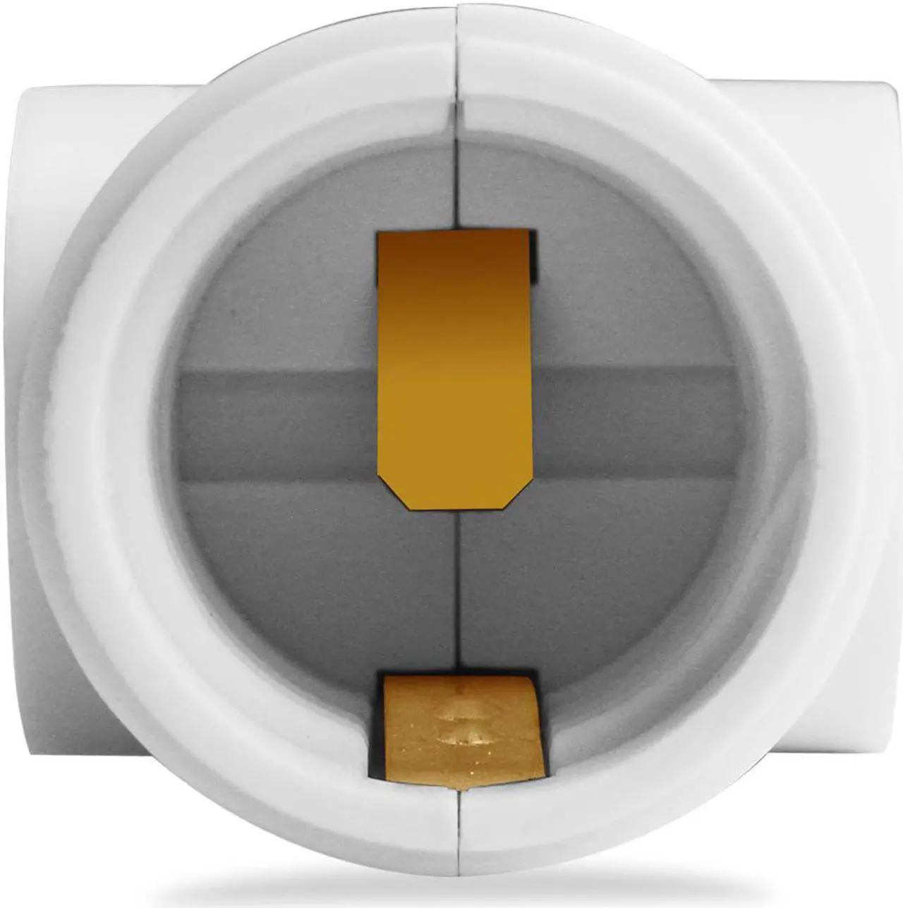 Alt view image 2 of 4 - 2 Outlet Light Socket to Plug Adapter, Electrical Screw in Light Bulb Socket Outlet Adapter, Lamp Holder, Dual Polarized E26 ETL, White (4PACK)