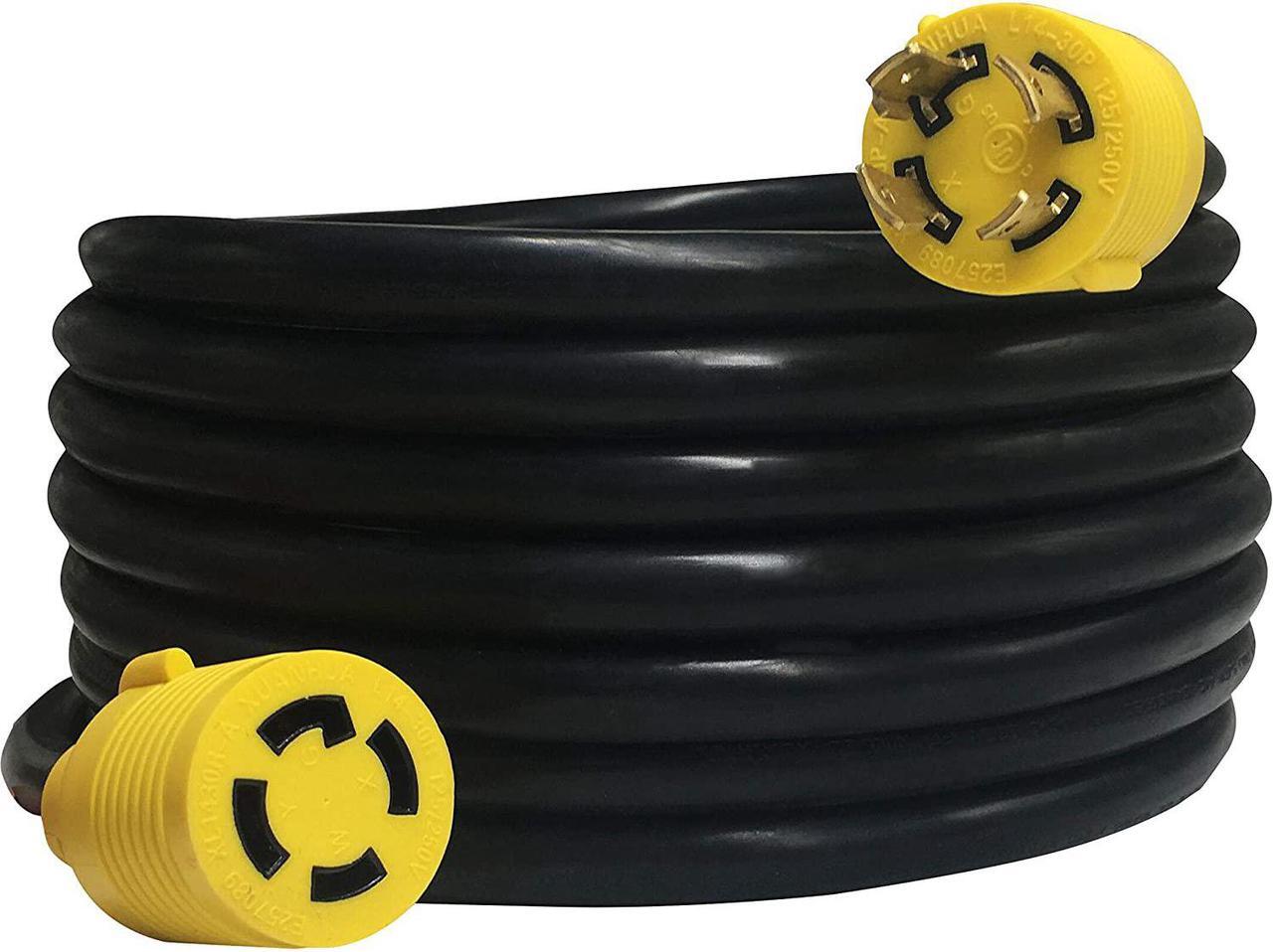 Main image of NEMA L14-30P/L14-30R Generator Extension Cords, 4 Prong Heavy Duty, 30 Amp 20 Foot, Black