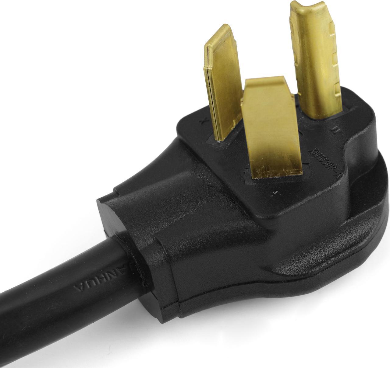 Alt view image 3 of 4 - NEMA 10-30P to 14-30R Dryer Adapter, 30A, 250V, STW 10AWG*3C, 3 Prong to 4 Prong Dryer Plug Adapter with Green Ground Wire, 1FT,Black